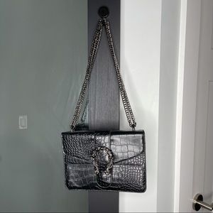 Faux Leather Gator Skin Shoulder Bag